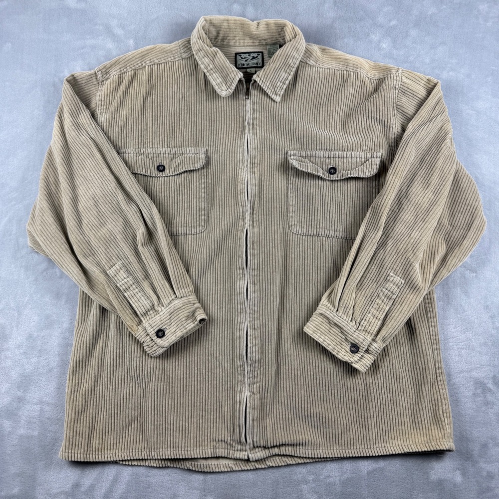 VINTAGE Y2K ZERO TOLERANCE Men's‎ Corduroy Long Sleeve Full Zip Shacket Size XL